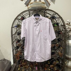 Ariat Men's Light Purple/Red  Checkered Casual Shirt